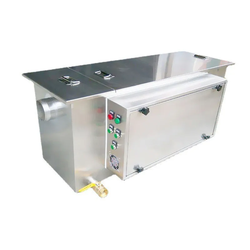 Stainless Steel Oil Separator with Automatic Scraping and Oil Discharging, Heating for Restaurants and Canteens, Three-Stage Filtration Grease Separator